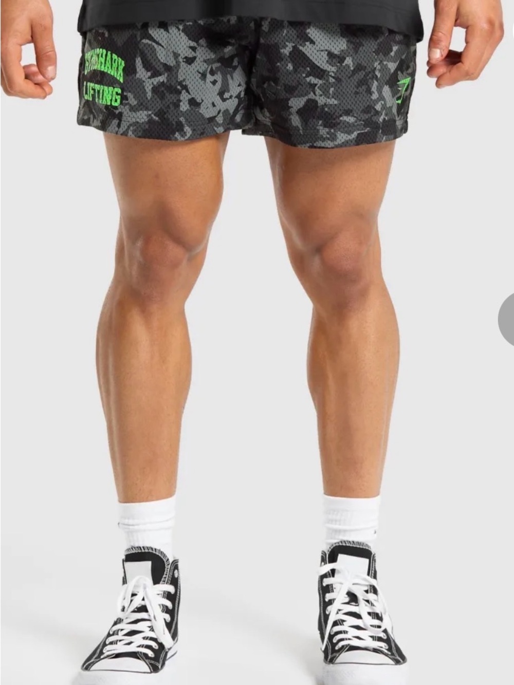GYMSHARK MENS OLIVE & BLACK CAMOUFLAGE TRAINING SHORTS! - Picture 3 of 6